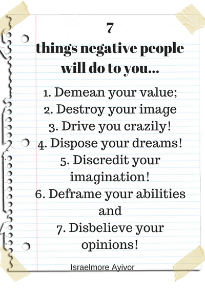 7 things negative do to you