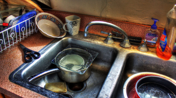 image of messy kitchen sink